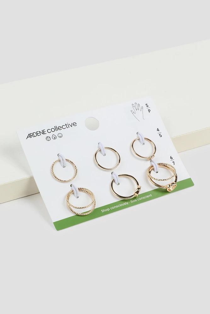 Ardene 8-Pack of Minimalist Rings in Gold | Size | Eco-Conscious | 100% Recycled