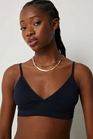 Ardene Seamless Ribbed Bralette in Dark Blue | Size | Nylon/Elastane | Eco-Conscious