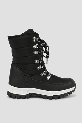 Ardene Snow Boots in | Size | Faux Leather/Nylon | Microfiber