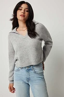 Ardene Moss Stitch Johnny Collar Sweater in | Size | Polyester/Elastane | Eco-Conscious