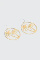 Ardene Palm Trees Hoop Earrings in Gold | Stainless Steel