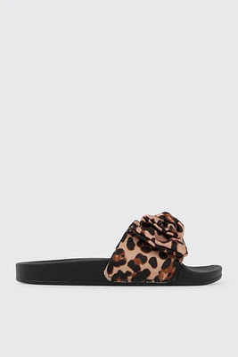 Ardene Slides with Bow Detail | Size