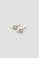 Ardene 4mm Stainless Steel Cubic Zirconia Studs in Gold