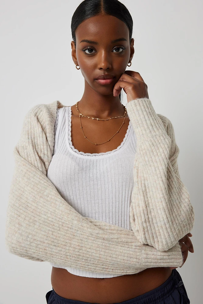 Ardene Oversized Sweater Shrug in Beige | Size | Polyester/Nylon/Spandex