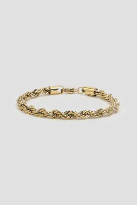Ardene Man 14K Gold Plated Rope Chain Bracelet For Men | Stainless Steel