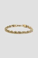 Ardene Man 14K Gold Plated Rope Chain Bracelet For Men | Stainless Steel