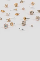 Ardene 12-Pack Assorted Stud Earrings in Gold | Stainless Steel