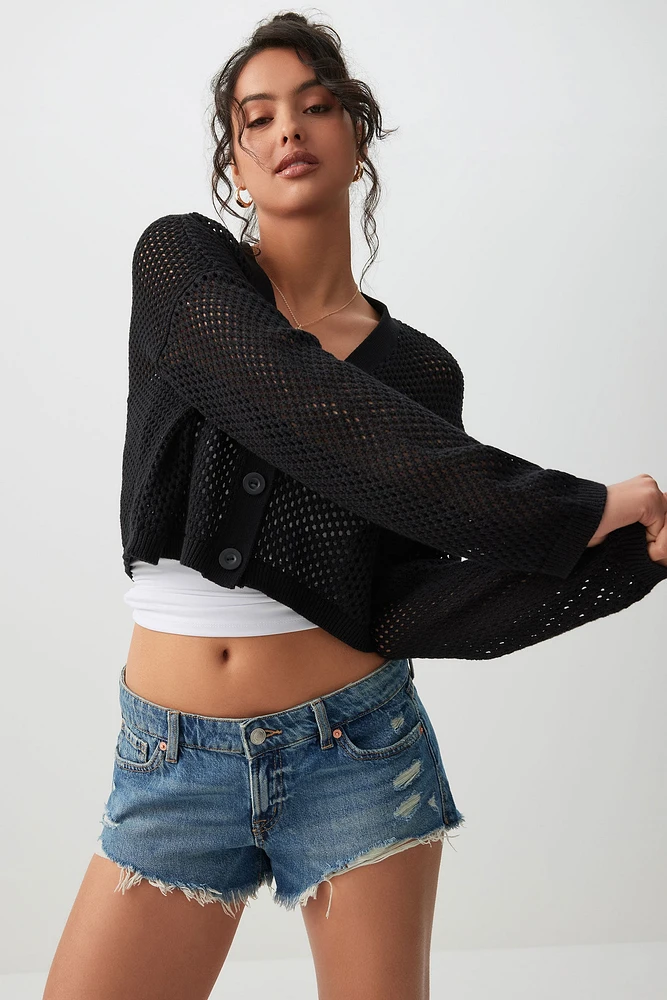 Ardene Crop Boxy Cardigan in | Size | 100% Cotton