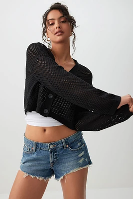 Ardene Crop Boxy Cardigan in | Size | 100% Cotton