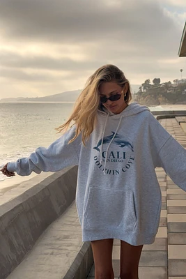 Ardene Graphic Oversized Hoodie in | Size | Polyester/Cotton | Fleece-Lined