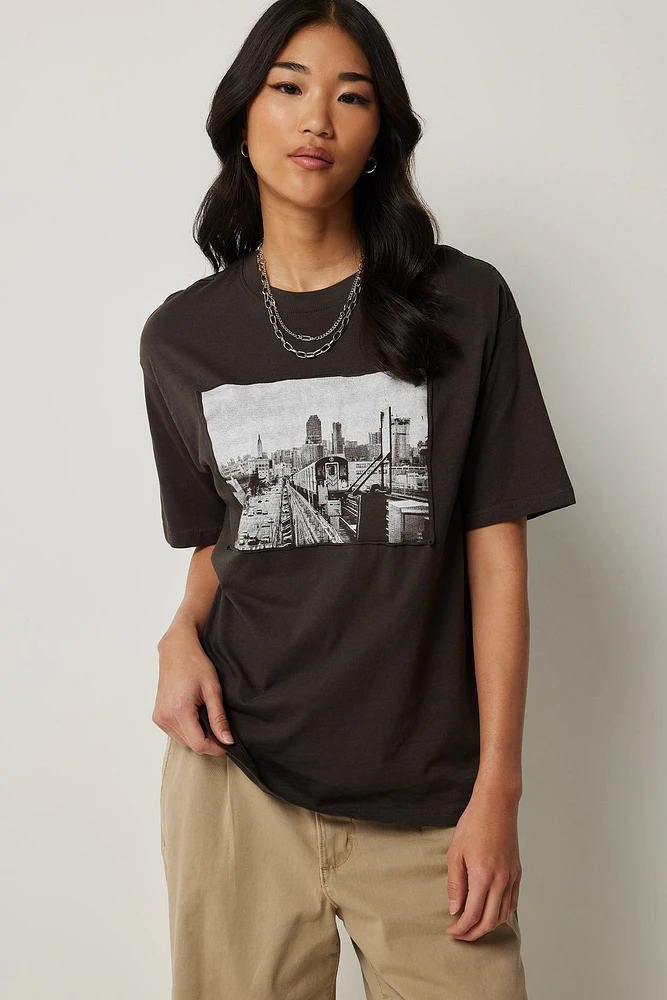 Ardene New York Graphic T-Shirt in | Size | 100% Cotton