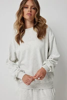 Ardene Solid Crew Neck Sweatshirt in Light Grey | Size | Polyester/Cotton | Eco-Conscious