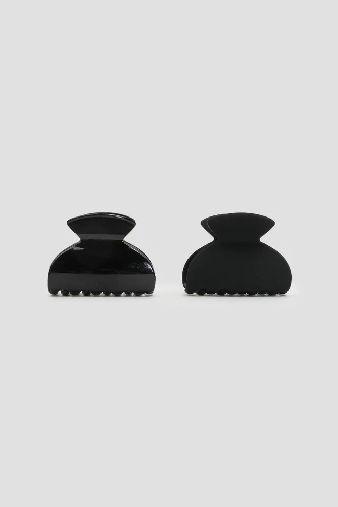 Ardene -Pack Recycled Hair Claws in Black | Eco-Conscious