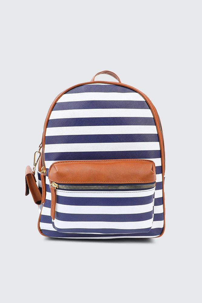 Ardene Backpack with Coin Purse in Dark Blue | Faux Leather/Polyester