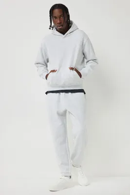 Ardene Man Hidden Drawstring Sweatpants For Men in Light Grey | Size | Polyester/Cotton | Fleece-Lined