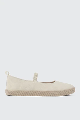 Ardene Braided Sole Mary Janes in Beige | Size | Faux Leather/Polyester | Eco-Conscious