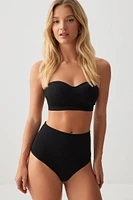 Ardene Seamless High Waisted Thong in Black | Size | Nylon/Elastane