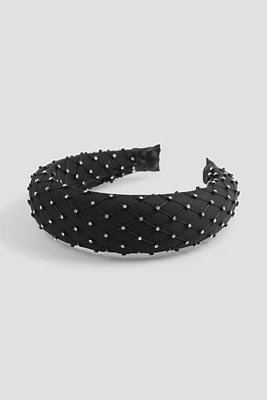 Ardene Crystal Embellished Headband in Black