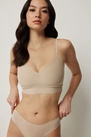 Ardene Invisible Longline Bralette in Beige | Size | Nylon/Elastane | Microfiber