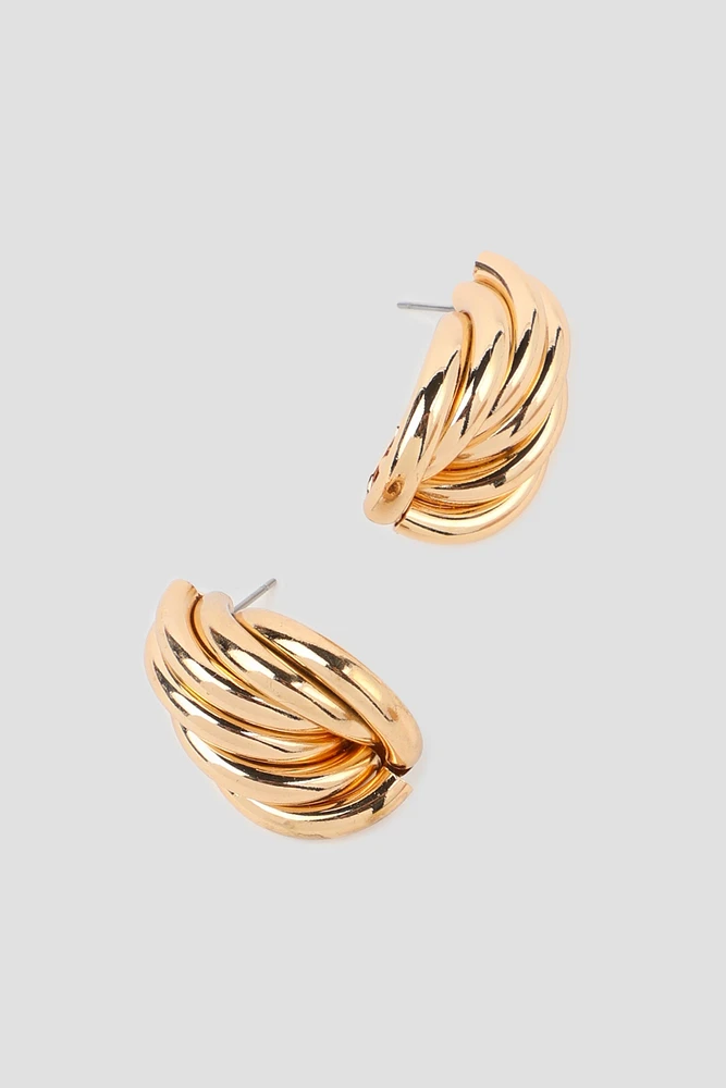 Ardene Layered Vintage Earrings in Gold | Stainless Steel