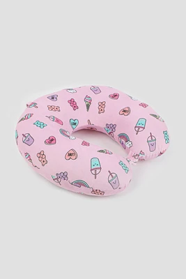 Ardene Kids Printed Travel Pillow in Light Pink