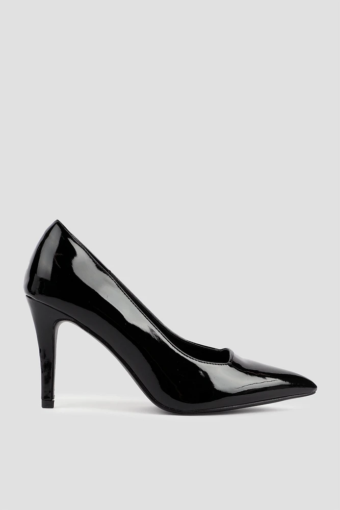 Ardene A.C.W. Black Patent Faux Leather Pumps | Size | Eco-Conscious