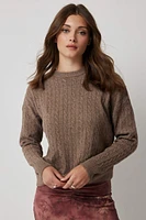 Ardene Long Cable Knit Sweater in | Size | Polyester/Nylon