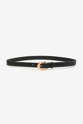 Ardene Croc Belt in Black | Size Large | Faux Leather