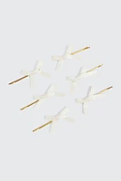 Ardene 6-Pack Bow Hair Pins in White