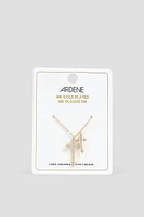 Ardene 14K Gold Plated Double Cross Necklace