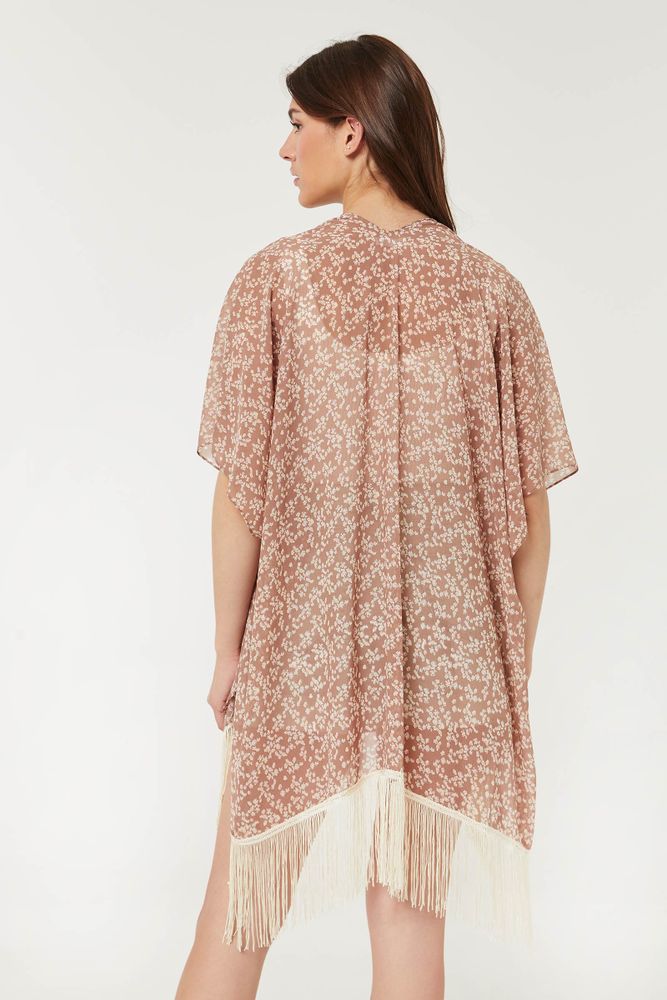 Poncho fleuri ouvert