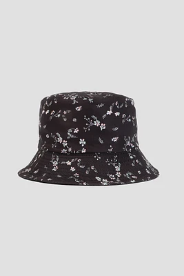 Ardene Ditsy Floral Bucket Hat in Black