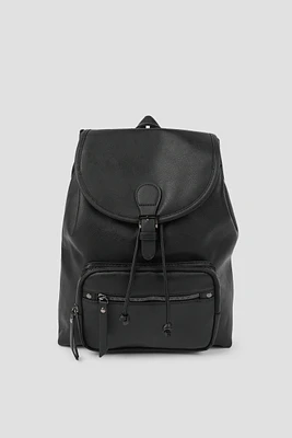 Ardene Faux Leather Drawstring Backpack in | Faux Leather/Polyester