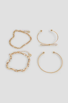 Ardene 4-Pack Gold Tone Bracelets