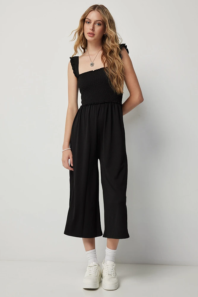 Ardene Ruffle Strap 7/8 Jumpsuit in | Size | Polyester/Spandex