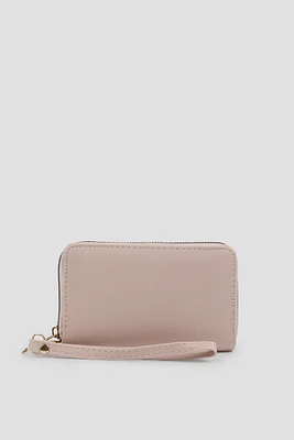 Ardene Small Accordion Wallet in Light Pink | Faux Leather/Polyester