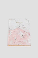 Ardene Marble Notebook in Light Pink