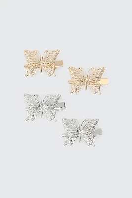 Ardene 4-Pack Openwork Butterfly Hair Clips