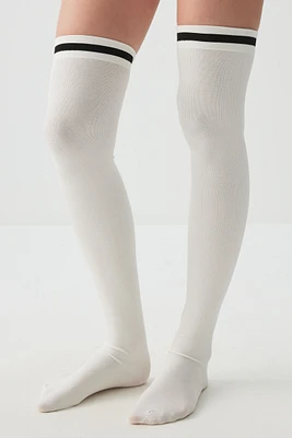 Ardene Over-the-Knee Socks with Stripe in White