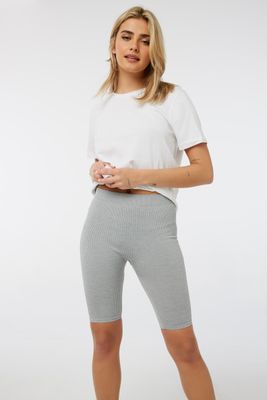 Ardene Basic Seamless Ribbed Biker Shorts in | Size Small | Nylon/Spandex