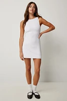 Ardene Sleeveless A-Line Mini Dress in White | Size 2XS | Polyester/Spandex