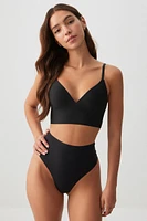 Ardene Invisible High Waisted Thong in Black | Size | Nylon/Elastane | Microfiber