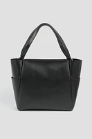 Ardene Faux Leather Tote Bag in Black