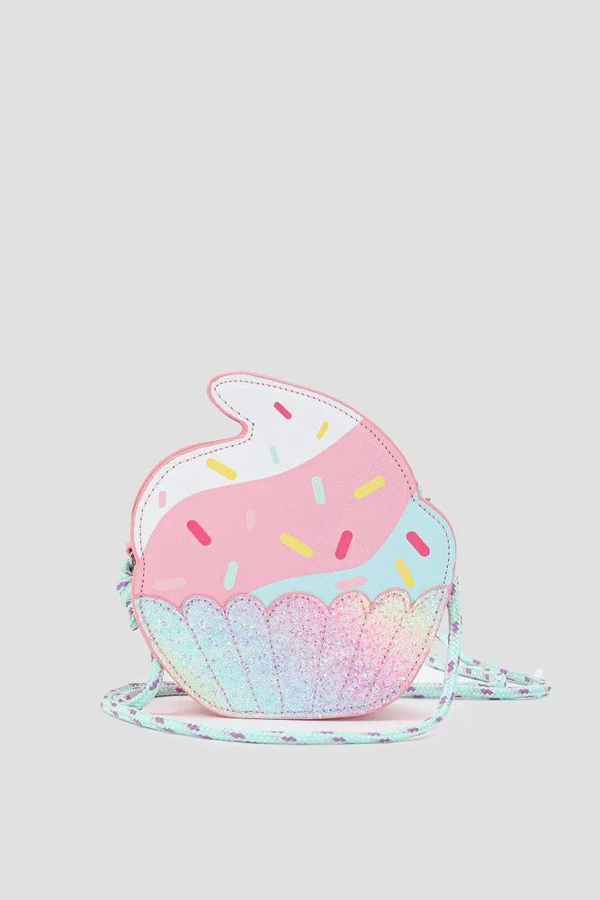 Ardene Kids Cupcake Purse in Light Pink | Faux Leather