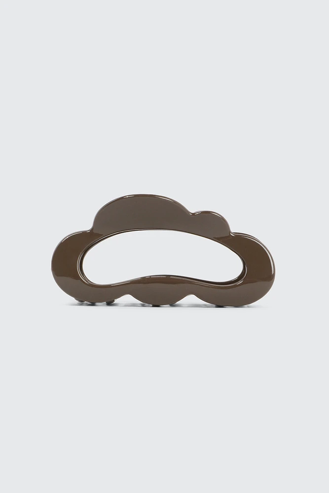 Ardene Cloud Cutout Hair Claw in Brown