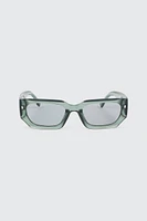 Ardene Rectangular Sunglasses in Medium Green