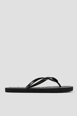 Ardene Basket Weave Effect Flip-Flops Sandals in Black | Size