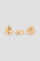 Ardene 3-Pack Thick Rings in Gold | Size