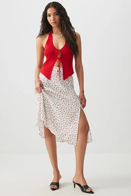 Ardene Flowy Midi Skirt with Slit in | Size | 100% Viscose