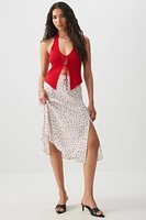 Ardene Flowy Midi Skirt with Slit in | Size | 100% Viscose